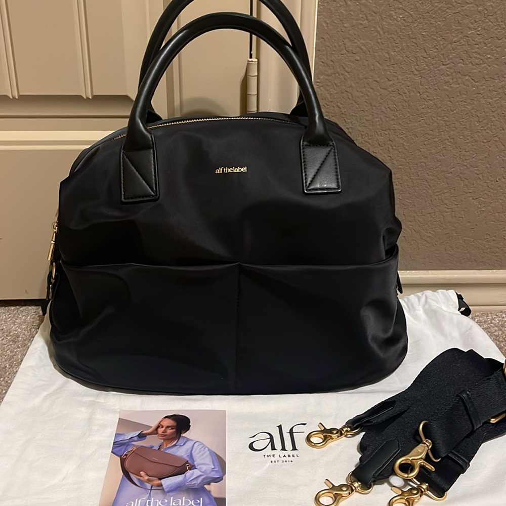 Alf The Label Ali Carryall Nylon 5-Way Bag NEW Black-Gold